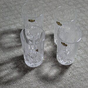 Set of 4 Crystal Zajecar Glass Tumbler 24% Lead Heavy Duty Glassware EUC